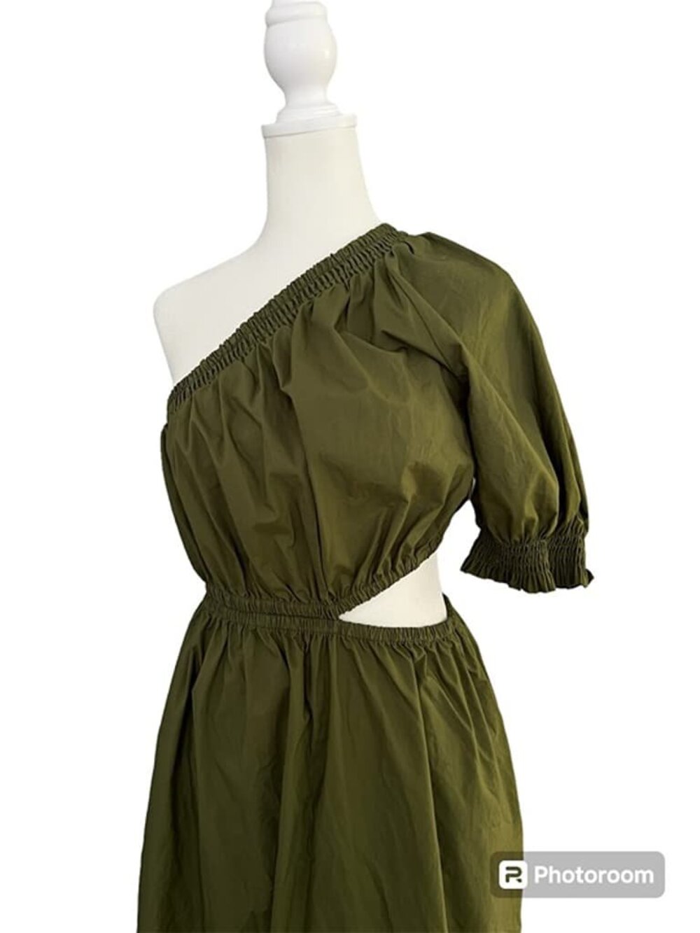 Olive Green Puff Shor